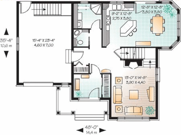 Home Plan - European Floor Plan - Main Floor Plan #23-483