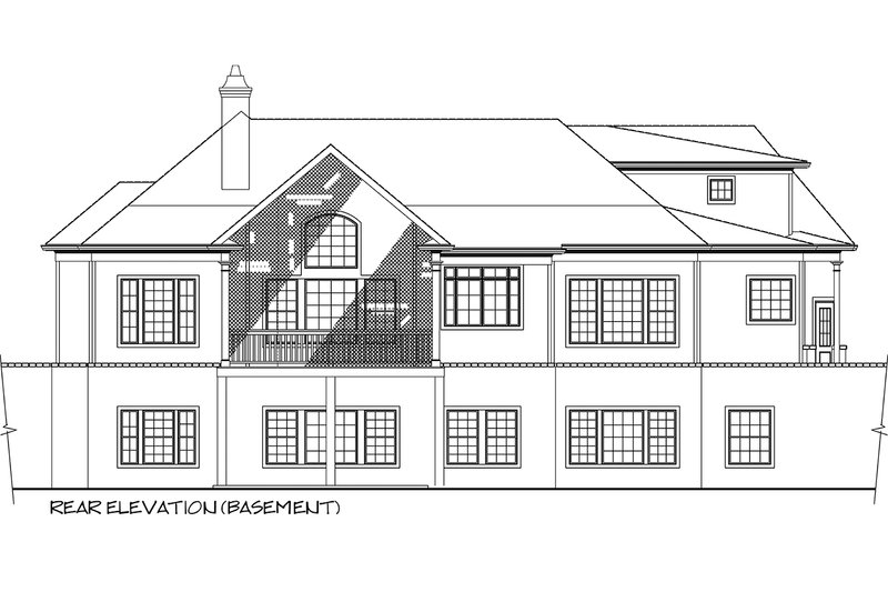 Architectural House Design - Rear With Optional Basement 