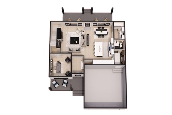 Floor Plan - Main Floor 1 for Craftsman House Plan #51-1382 - 3 bed, 3.5 bath