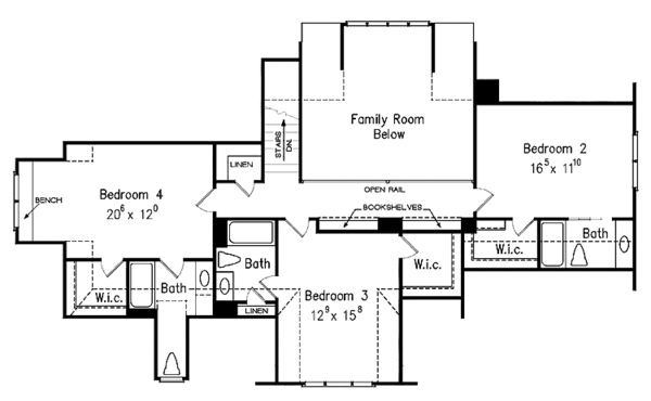 Dream House Plan - Country Floor Plan - Upper Floor Plan #927-363