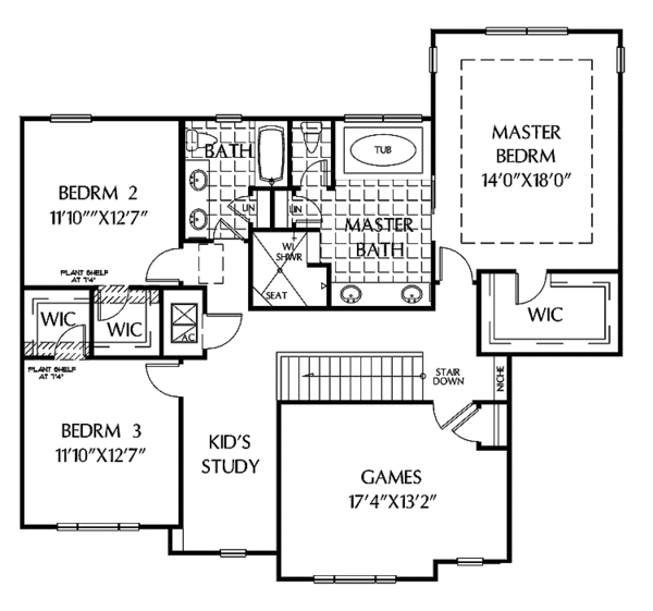 House Plan Design - Mediterranean Floor Plan - Upper Floor Plan #999-146