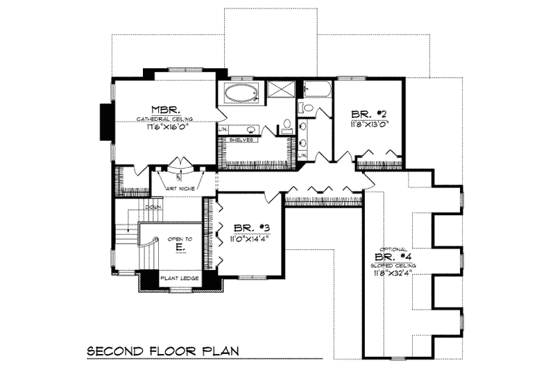 House Plan Design - Floor Plan - Upper Floor for Traditional House Plan #70-440 - 3 bed, 2.5 bath