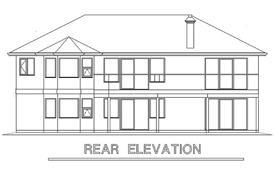 Exterior - Rear Elevation for Ranch House Plan #18-105 - 2 bed, 2 bath