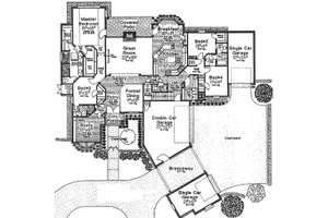 Floor Plan - Main Floor for European House Plan #310-235 - 4 bed, 3.5 bath