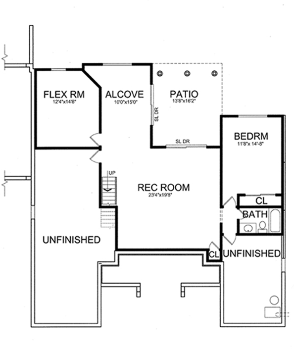 House Design - European Floor Plan - Lower Floor Plan #456-116