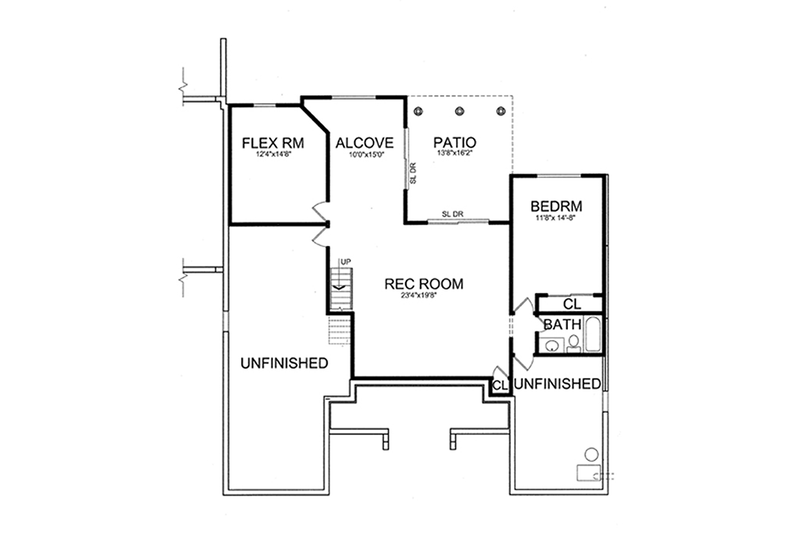 Home Plan - Floor Plan - Lower Floor for European House Plan #456-116 - 3 bed, 2.5 bath
