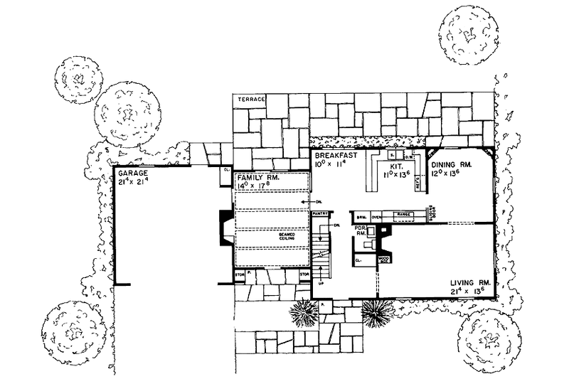Home Plan - Floor Plan - Main Floor for Colonial House Plan #72-582 - 4 bed, 2.5 bath