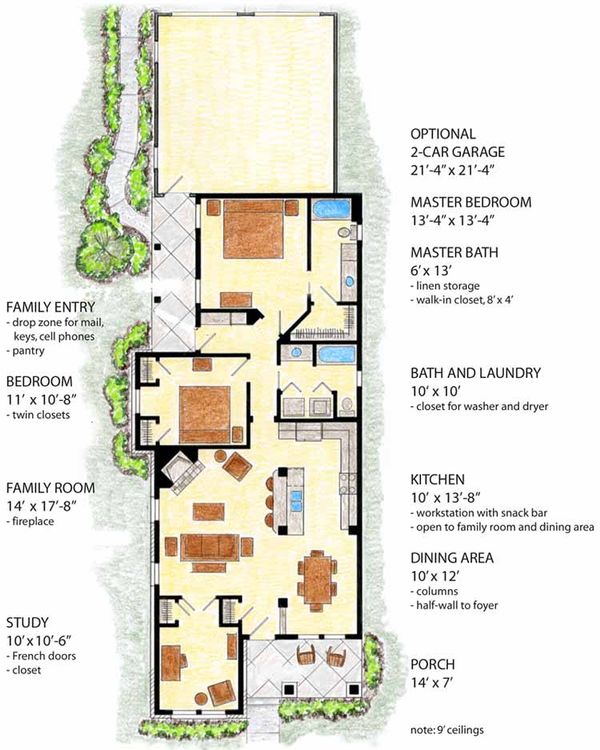 House Plan Design - Country Floor Plan - Main Floor Plan #410-3560
