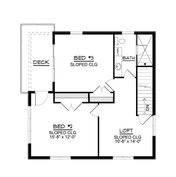 House Blueprint - Contemporary Floor Plan - Upper Floor Plan #1064-354