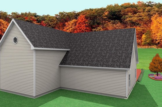 Exterior - Rear Elevation for Traditional House Plan #75-203, 0 bath