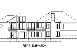 Exterior - Rear Elevation for Mediterranean House Plan #67-682 - 4 bed, 3 bath