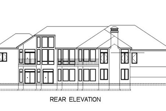 Exterior - Rear Elevation for Mediterranean House Plan #67-682 - 4 bed, 3 bath