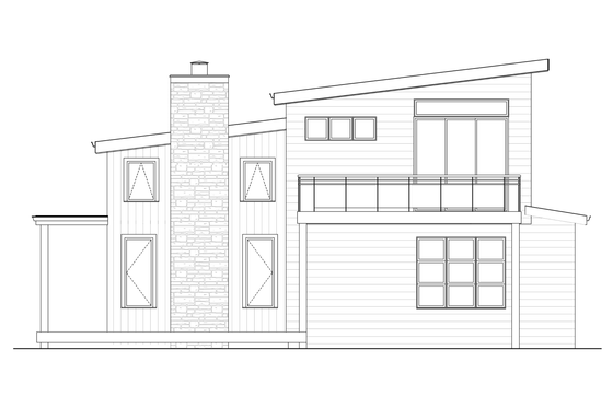 Exterior - Other Elevation 1 for Contemporary House Plan #1108-17 - 3 bed, 2 bath