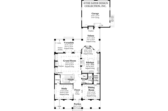 Floor Plan - Main Floor 1 for Southern House Plan #930-401 - 3 bed, 2.5 bath
