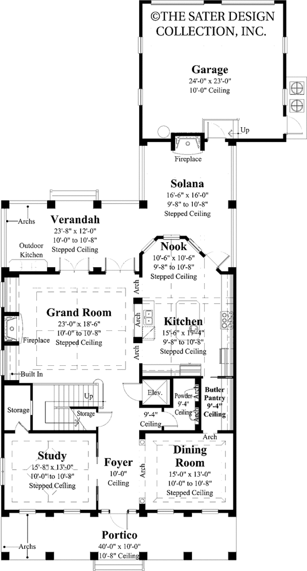 Architectural House Design - Southern Floor Plan - Main Floor Plan #930-401