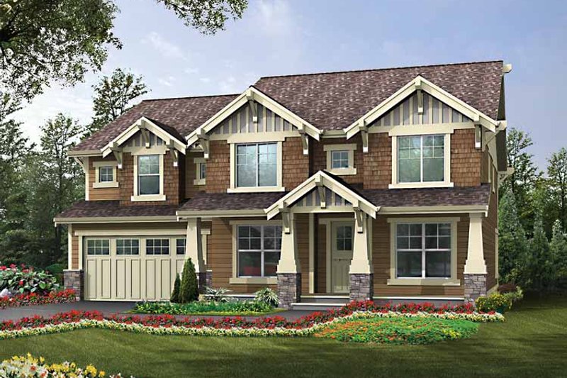 House Plan Design - Craftsman Exterior - Front Elevation Plan #132-439