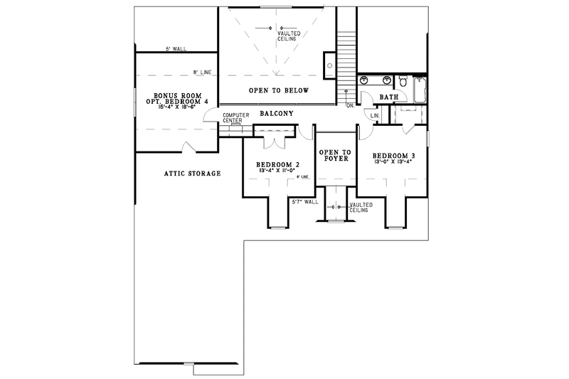 Home Plan - Floor Plan - Upper Floor for Country House Plan #17-3043 - 4 bed, 2.5 bath