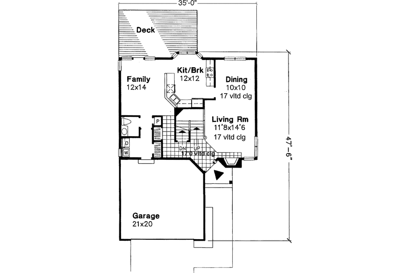 Home Plan - Floor Plan - Main Floor for Bungalow House Plan #320-625 - 3 bed, 2.5 bath