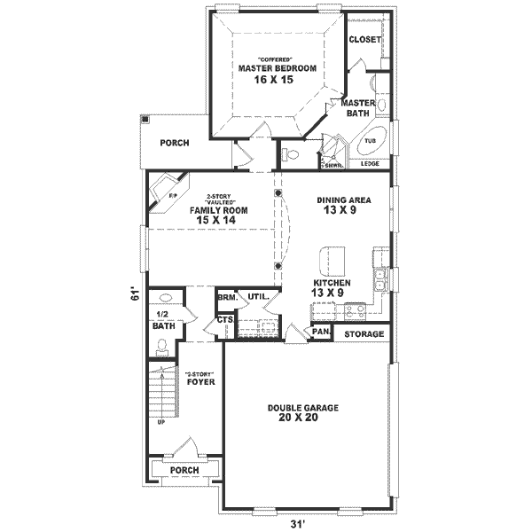 Southern Floor Plan - Main Floor Plan #81-147