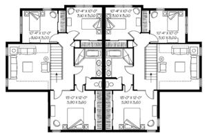 Floor Plan - Upper Floor for Country House Plan #23-2355 - 6 bed, 4 bath