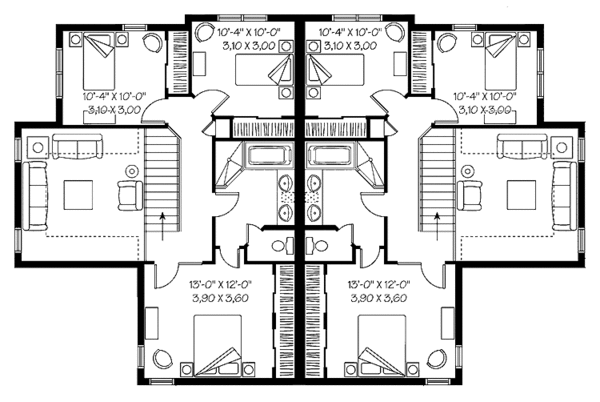 Architectural House Design - Country Floor Plan - Upper Floor Plan #23-2355