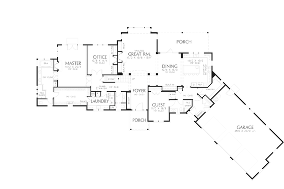 Floor Plan - Main Floor for Craftsman House Plan #48-909 - 5 bed, 4.5 bath