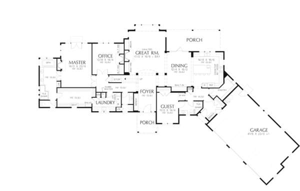 Architectural House Design - Craftsman Floor Plan - Main Floor Plan #48-909