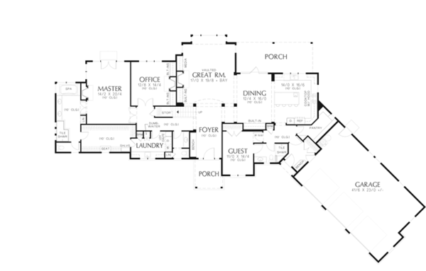 Dream House Plan - Craftsman Floor Plan - Main Floor Plan #48-909