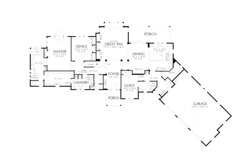 Architectural House Design - Floor Plan - Main Floor for Craftsman House Plan #48-909 - 5 bed, 4.5 bath