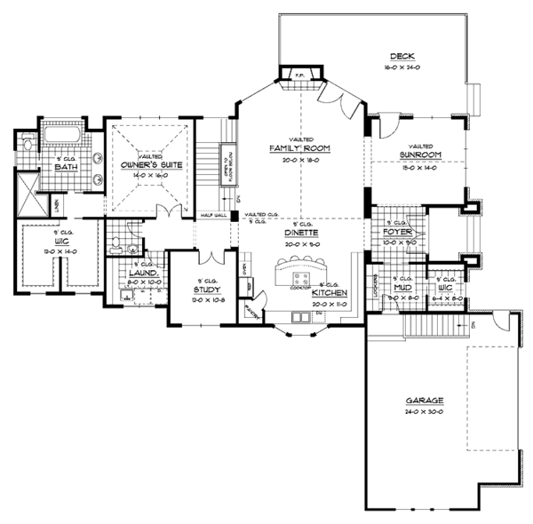 House Plan Design - Ranch Floor Plan - Main Floor Plan #51-673