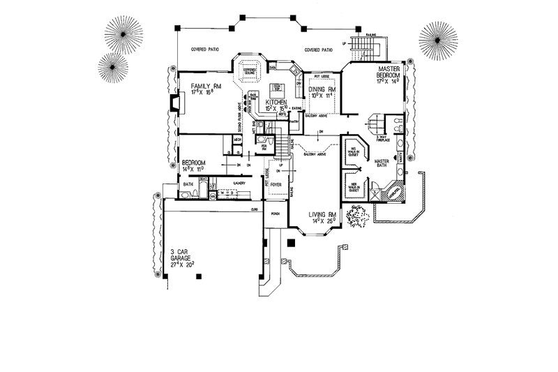 Home Plan - Floor Plan - Main Floor for Mediterranean House Plan #72-933 - 5 bed, 3.5 bath