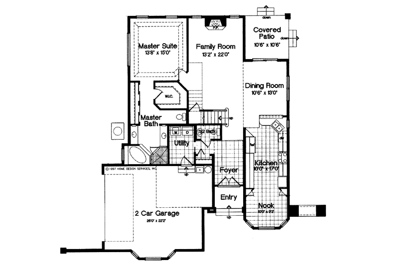 Home Plan - Floor Plan - Main Floor for Mediterranean House Plan #417-673 - 3 bed, 2.5 bath