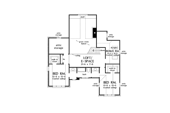 Floor Plan - Upper Floor for Traditional House Plan #929-842 - 3 bed, 2.5 bath