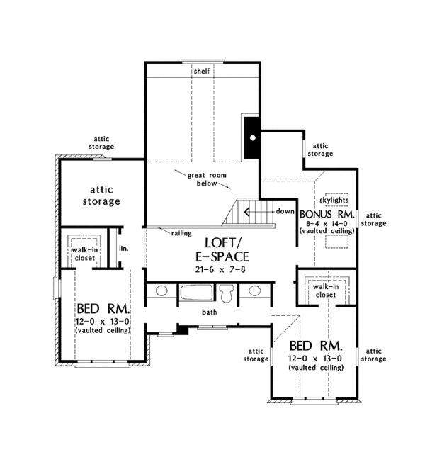 Architectural House Design - Traditional Floor Plan - Upper Floor Plan #929-842