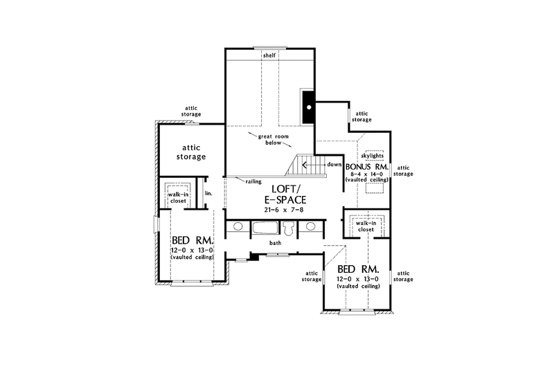 Home Plan - Floor Plan - Upper Floor for Traditional House Plan #929-842 - 3 bed, 2.5 bath
