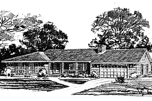 Ranch Exterior - Front Elevation Plan #315-112