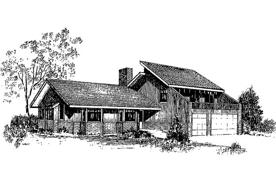 Exterior - Front Elevation 3 for Contemporary House Plan #60-948 - 3 bed, 3 bath