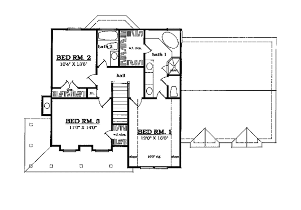 House Design - Country Floor Plan - Upper Floor Plan #42-424