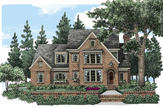 Exterior - Front Elevation 3 for European House Plan #927-496 - 4 bed, 3.5 bath