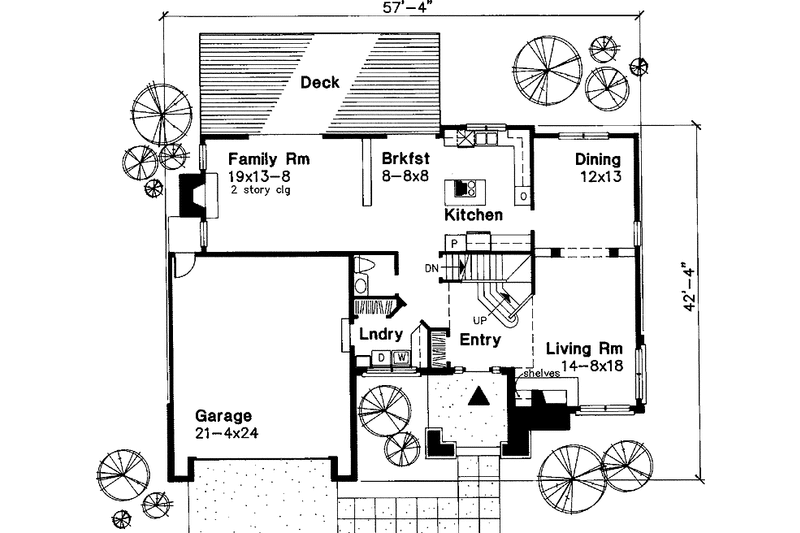 House Blueprint - Floor Plan - Main Floor for Prairie House Plan #320-551 - 4 bed, 2.5 bath