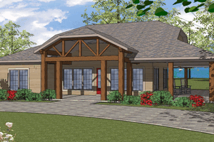Southern Exterior - Front Elevation Plan #8-279