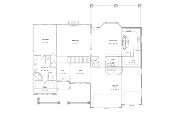 Floor Plan - Main Floor for Mediterranean House Plan #1060-29 - 5 bed, 3.5 bath