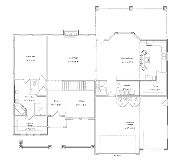 Home Plan - Mediterranean Floor Plan - Main Floor Plan #1060-29