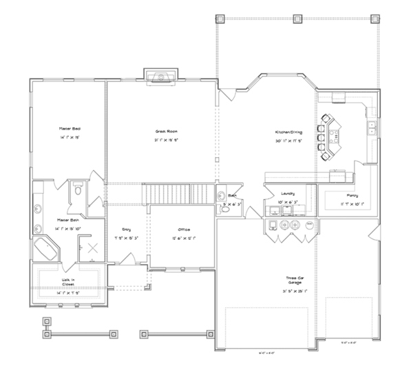 Mediterranean Floor Plan - Main Floor Plan #1060-29