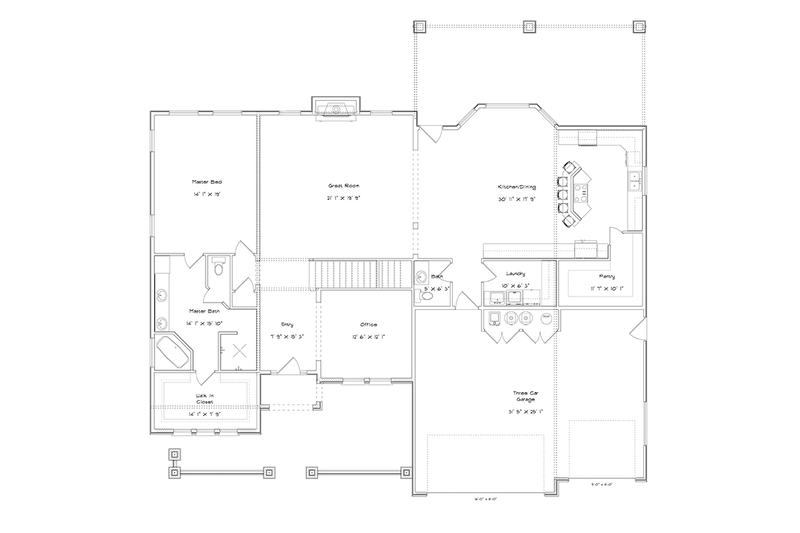 Home Plan - Floor Plan - Main Floor for Mediterranean House Plan #1060-29 - 5 bed, 3.5 bath