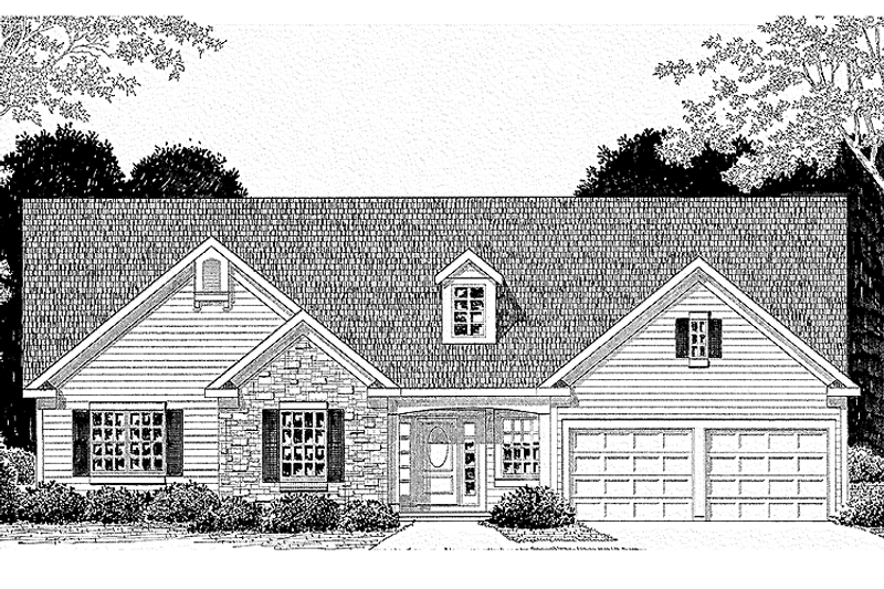 Architectural House Design - Exterior - Front Elevation 3 for Country House Plan #328-238 - 3 bed, 2 bath