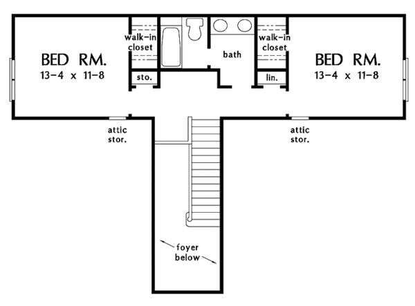Home Plan - Tudor Floor Plan - Upper Floor Plan #929-613