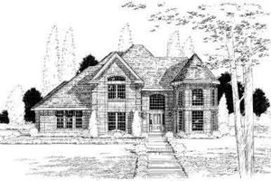 European Exterior - Front Elevation Plan #312-144