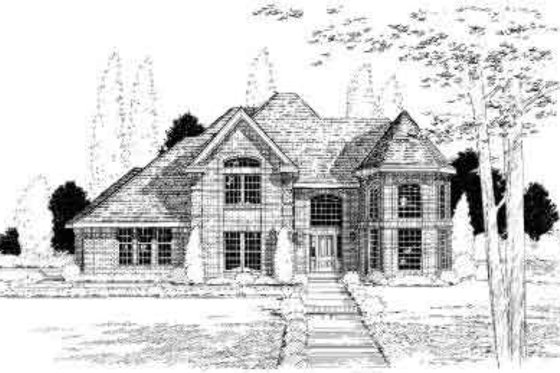 Exterior - Front Elevation for European House Plan #312-144 - 3 bed, 2.5 bath