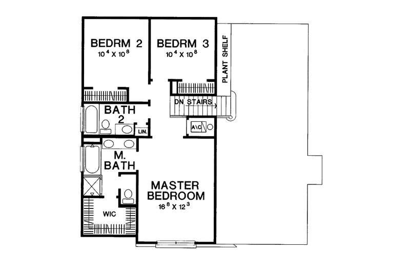 Home Plan - Floor Plan - Upper Floor for Mediterranean House Plan #472-28 - 3 bed, 2.5 bath